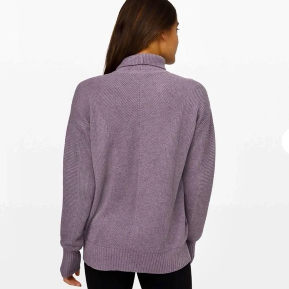 Lululemon Cozy Calling Sweater XS Lavender Ribbed Turtleneck Athleisure CozyChic